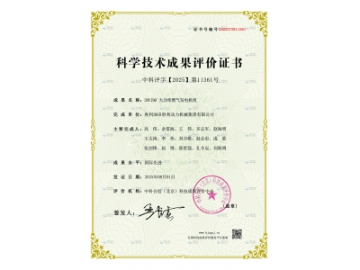 勝動(dòng)集團(tuán)公司20V190 大功率燃?xì)獍l(fā)電機(jī)組通過(guò)國(guó)際先進(jìn)水平鑒定